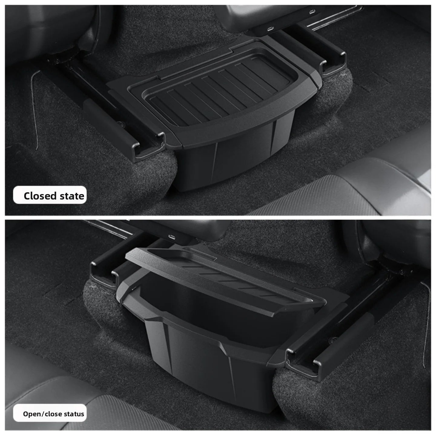 EVKITT Center Console Armrest Organizer Rear Seat Hidden Storage Box for Tesla Model Y Juniper 2025+ (Premium Shockproof Silicone, Anti-Rattle 1-Pack)