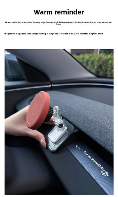 EVKITT for Tesla Model 3 Highland Model Y Juniper Magnetic Car Phone Holder Silicone Magnetic Suction Dashboard Mount MagSafe Compatible Trend Accessories