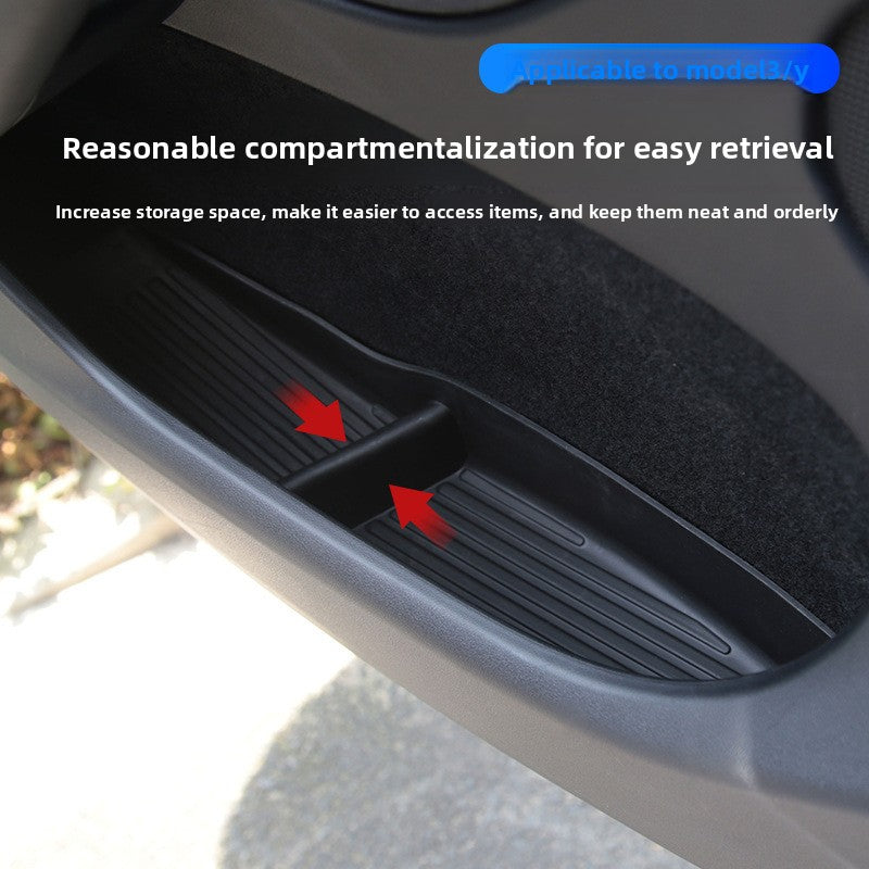 EVKITT Door Handle Storage Organizer Trays Armrest Pocket Bins for Tesla Model Y Model 3 (Premium Shockproof Silicone, Waterproof Front & Rear 4-Piece Set)