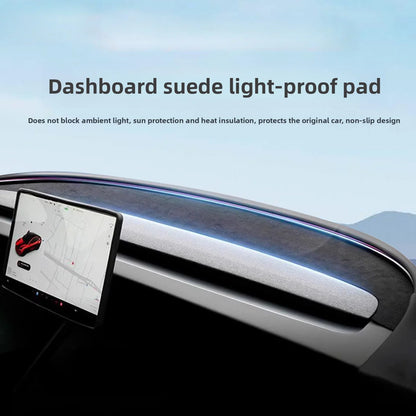 EVKITT Dashboard Cover Mat for Tesla Model Y Juniper & Model 3 Highland 2024-2026 Premium Suede Sunshade Protector