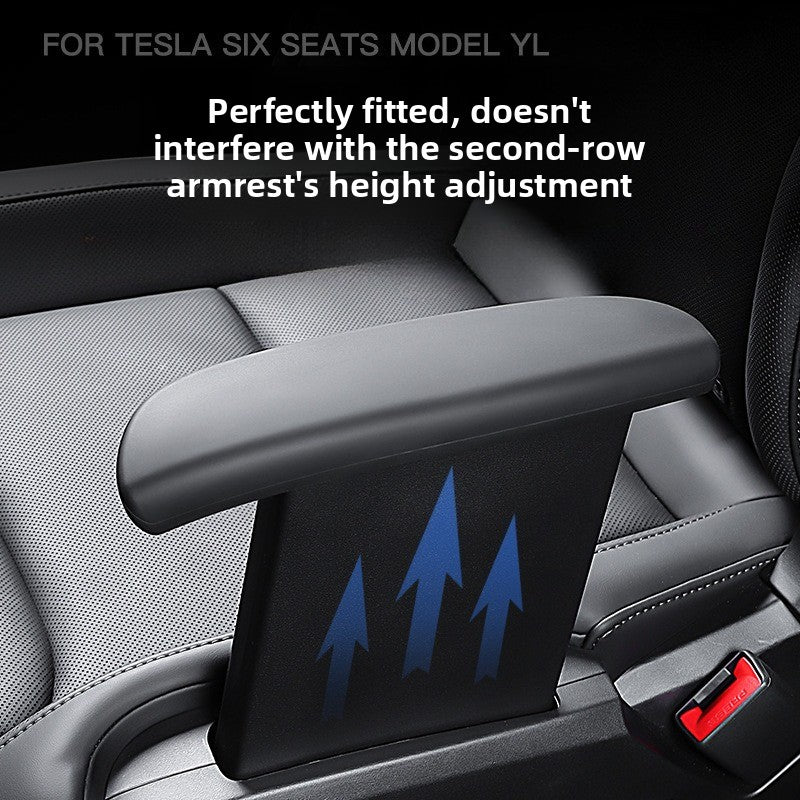 EVKITT Waterproof Silicone Rear Armrest Cover for Tesla Model Y 6-Seater (Premium Anti-Scratch Seat Protector, Tactical Black 2PCS)