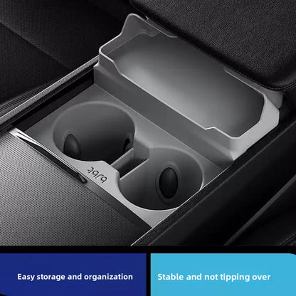 EVKITT Center Console Cup Holder Insert Organizer Tray for Tesla Model 3 Highland Model Y Juniper (Premium Dust-Proof Liquid Silicone, Anti-Rattle Waterproof 1-Pack)