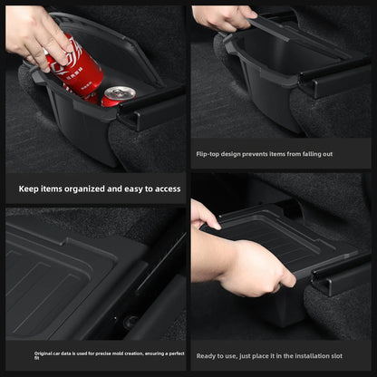 EVKITT Center Console Armrest Organizer Rear Seat Hidden Storage Box for Tesla Model Y Juniper 2025+ (Premium Shockproof Silicone, Anti-Rattle 1-Pack)