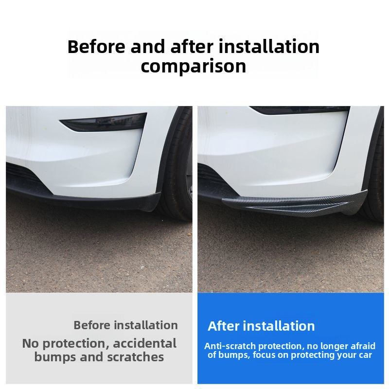 EVKITT Front Bumper Protector Lip Corner Guard Anti-Scratch Bumper Winglet Spoiler for Tesla Model Y Juniper （Premium Luxury High-Toughness Automotive ABS 2-Piece Set）