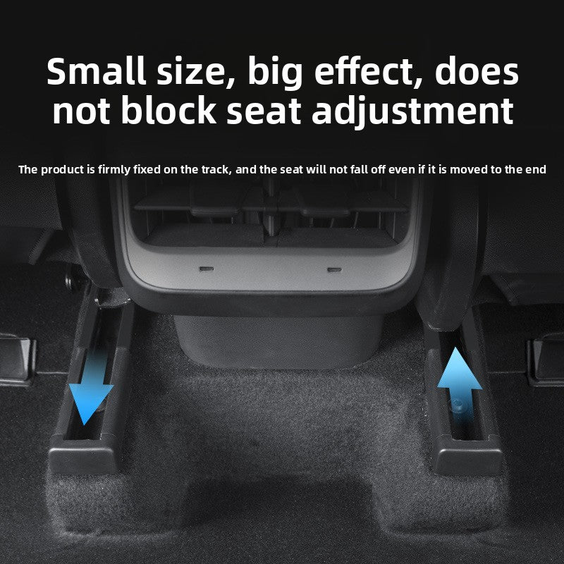 EVKITT Seat Slide Rail Anti-Kick Protector Track Edge Guard Plug for Tesla Model Y Juniper Model 3 Highland (Premium Flexible TPE Matrix, Matte Black 4PCS)