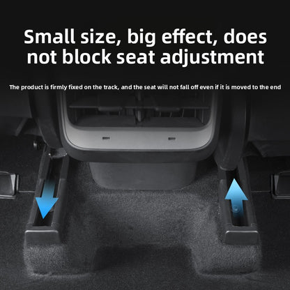 EVKITT Seat Slide Rail Anti-Kick Protector Track Edge Guard Plug for Tesla Model Y Juniper Model 3 Highland (Premium Flexible TPE Matrix, Matte Black 4PCS)