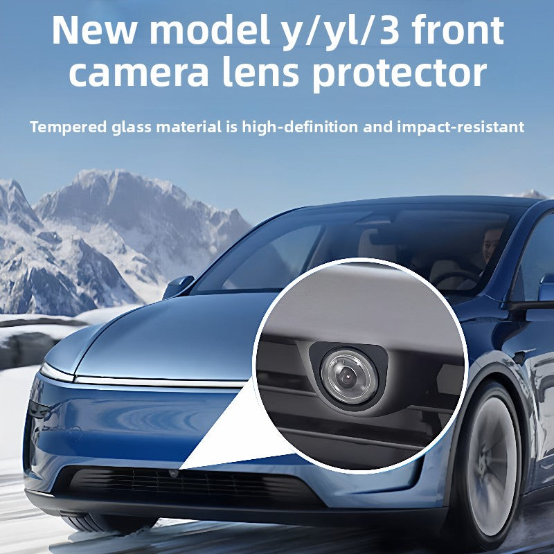 EVKITT for Tesla Model 3 Highland Model Y Juniper Front Camera Lens Cover Protection Cap Guard Shield 6-Seater Exterior 2-Piece Set