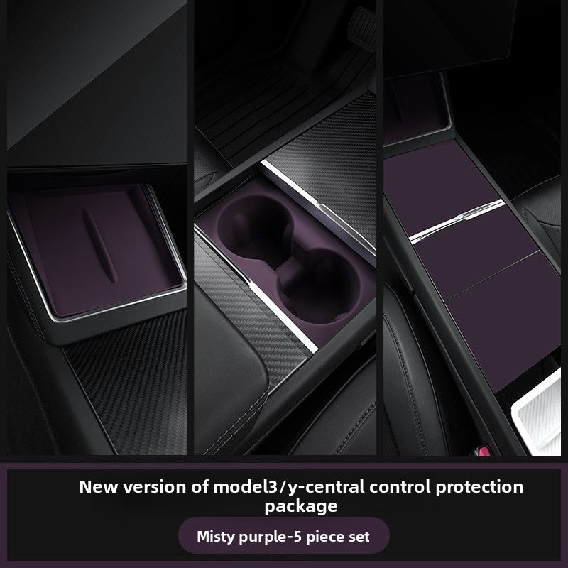 EVKITT Haze Raspberry Purple Silicone Wireless Charger Mat for Tesla Model Y Juniper & Model 3 Highland (Premium Liquid Silicone, Anti-Slip Dust Protector)