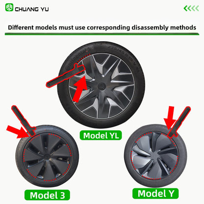 EVKITT Hubcap Removal Tool Pry Bar Wheel Cover Repair Puller for Tesla Model 3 Model Y Model S Model X