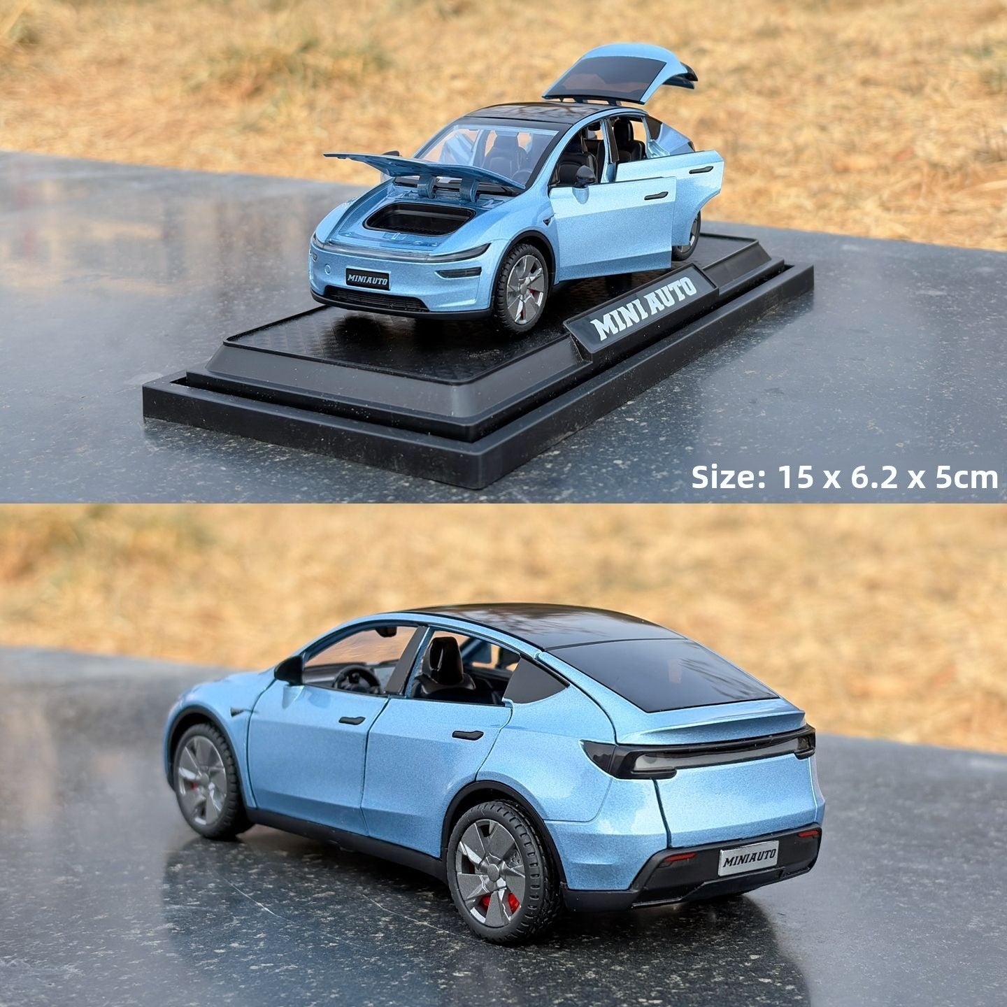 EVKITT Diecast Metal Toy Car Model Collectible Miniature Vehicle for Tesla Model Y Juniper (Premium Diecast Zinc Alloy & High-Impact Polymer, 1:32 Scale Sound & Light 1PCS)