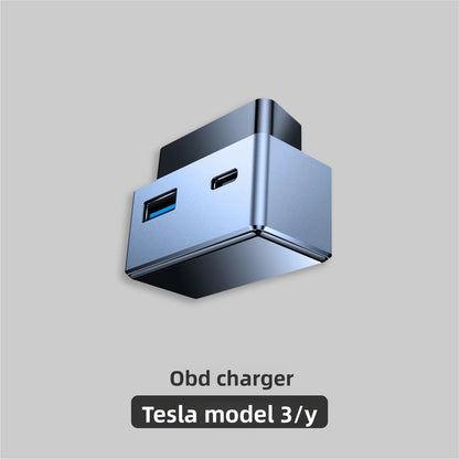 EVKITT for Tesla Model 3 Model Y OBD Power Adapter Type-C PD Fast Charging Converter Plug Dashboard Charger Expansion Accessory
