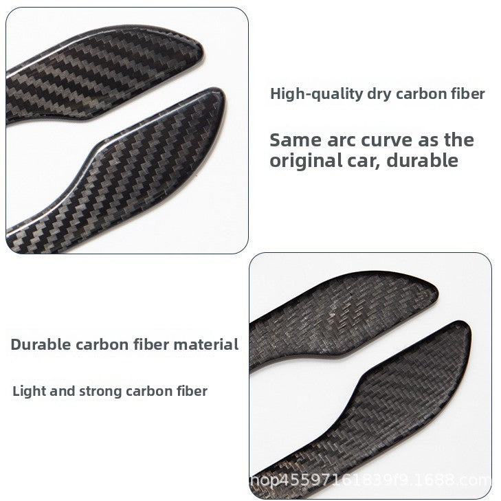 EVKITT Exterior Door Handle Wrap Cover Stickers Anti-Scratch Protector Film for Tesla Model Y Model 3 (Premium 3D Real-Texture Carbon Fiber, Full Set 4-Pack)