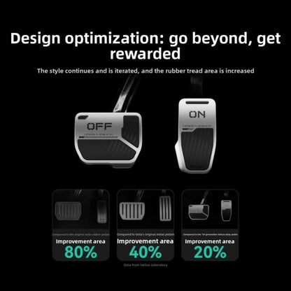 Haloblk Aluminum Pedal Covers for Tesla Model 3 Highland 2024 2025 2026 Non-Slip Accelerator Brake Pads (Metal Silver, 2-Pack)