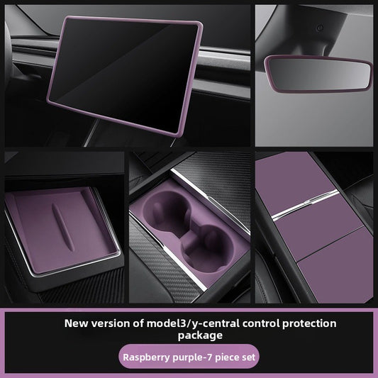 EVKITT Haze Raspberry Purple Silicone Wireless Charger Mat for Tesla Model Y Juniper & Model 3 Highland (Premium Liquid Silicone, Anti-Slip Dust Protector)