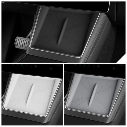 EVKITT Center Console Wireless Charging Pad Silicone Cover Anti-Slip Dual Wireless Charger Mat for Tesla Model 3 Highland & Model Y Juniper