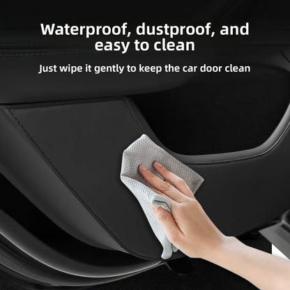 EVKITT Door Anti-Kick Guard Protection Panel Kit for Tesla Model 3 Highland Model Y Juniper (Premium Alcantara-Texture Suede, 4-Piece Full Set)