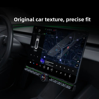 EVKITT Center Console Physical Buttons Control Panel Bar Under Screen Hub for Tesla Model Y Model 3 (Premium Anodized Aluminum Alloy, Smart Quick Action 1-Pack)
