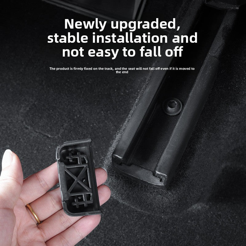 EVKITT Seat Slide Rail Anti-Kick Protector Track Edge Guard Plug for Tesla Model Y Juniper Model 3 Highland (Premium Flexible TPE Matrix, Matte Black 4PCS)