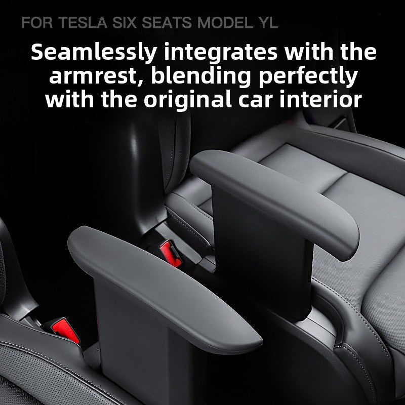 EVKITT Waterproof Silicone Rear Armrest Cover for Tesla Model Y 6-Seater (Premium Anti-Scratch Seat Protector, Tactical Black 2PCS)