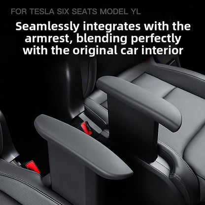 EVKITT Waterproof Silicone Rear Armrest Cover for Tesla Model Y 6-Seater (Premium Anti-Scratch Seat Protector, Tactical Black 2PCS)