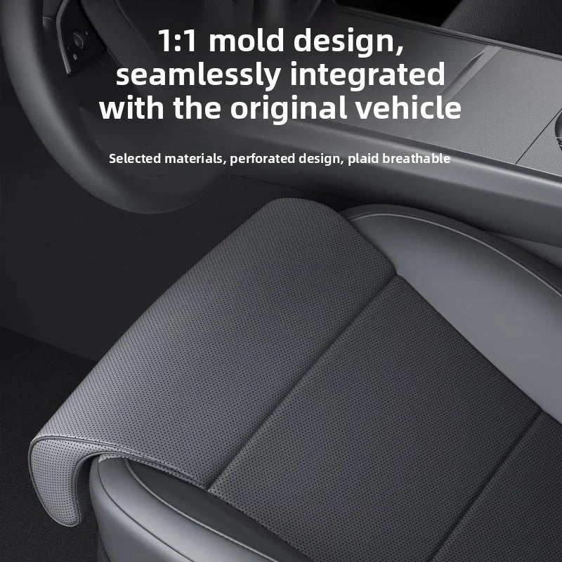EVKITT for Tesla Model 3 Highland Model Y Juniper Front Seat Leg Support Cushion Integrated Extended Footrest Memory Foam PU Leather Car Seat Comfort Accessory