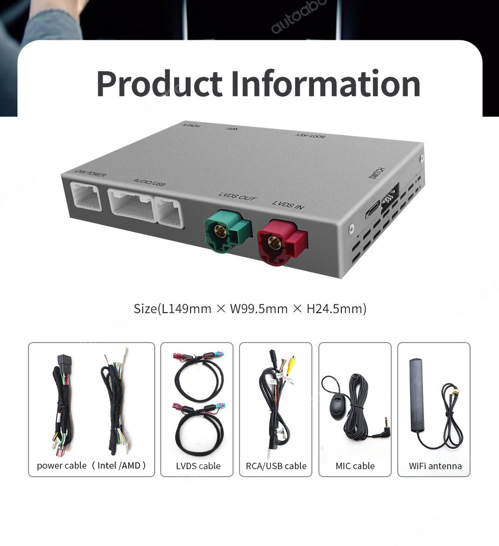 EVKITT Wireless CarPlay Android Auto Adapter Smart Infotainment Interconnect Box for Tesla Model 3 Model Y 2019-2024