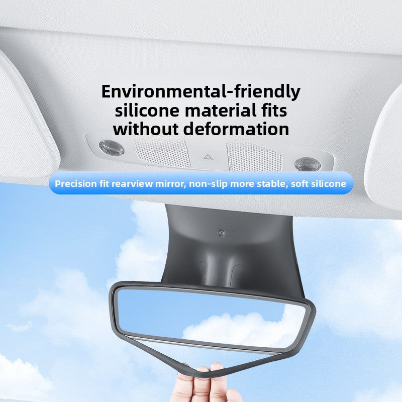 EVKITT Interior Rearview Mirror Frame Protector Cover for Tesla Model 3 Model Y 2021-2026+ (Premium Liquid Silicone, Anti-Scratch 1-Pack)