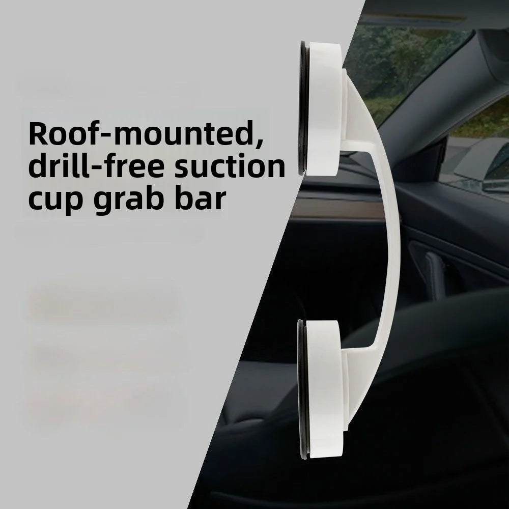 EVKITT for Tesla Model 3 Model Y Model S Model X Roof Handle Suction Cup Grab Handle No-Drill Installation ABS Silicone Interior Assist Grip Accessory