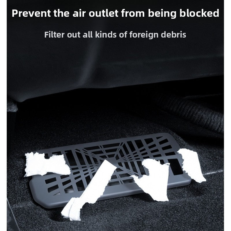 EVKITT Under Seat Air Vent Cover Mesh Outlet Protector for Tesla Model 3 Highland (Premium High-Density Mesh Polymer, Anti-Clogging 2-Piece Set)