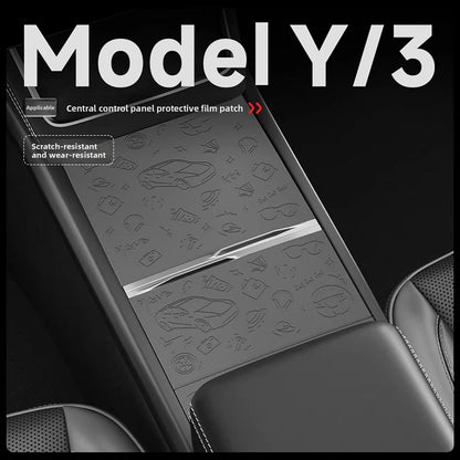 EVKITT Center Console Wireless Charger Silicone Mat Cover Anti-Slip Charging Pad Dust Protector for Tesla Model Y Juniper Model 3 Highland (Premium Eco-Friendly Liquid Silicone, Electrostatic Matte Black 1PCS)