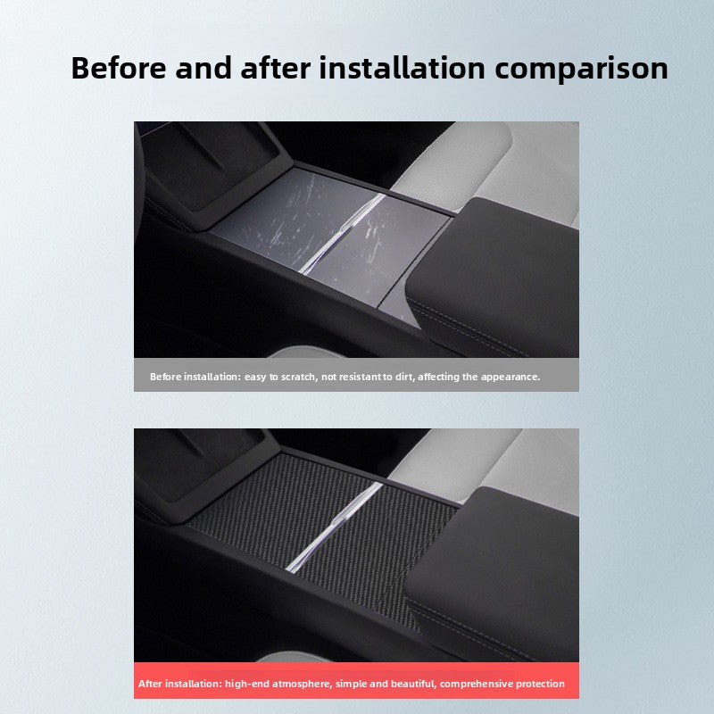 EVKITT Center Console Wrap Cover Central Control Panel Trim for Tesla Model Y Juniper Model 3 Highland ( Anti-Scratch 1-Pack)