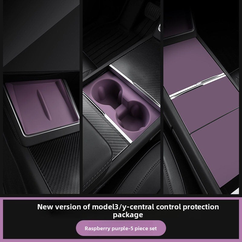 EVKITT Haze Raspberry Purple Silicone Wireless Charger Mat for Tesla Model Y Juniper & Model 3 Highland (Premium Liquid Silicone, Anti-Slip Dust Protector)