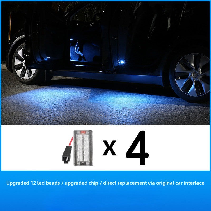 Evkitt for Tesla model 3 model y model s model x 2021+welcome light (advanced fire-proof PC and high-output LED matrix, super bright 4 pieces)