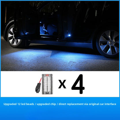 Evkitt for Tesla model 3 model y model s model x 2021+welcome light (advanced fire-proof PC and high-output LED matrix, super bright 4 pieces)