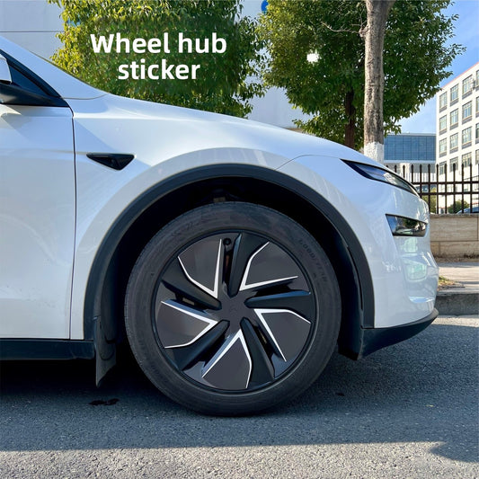 EVKITT 19-Inch Wheel Rim Decal Wrap Vinyl Sticker Aero Wheel Hub Overlay Protect Trim for Tesla Model Y Juniper ( 20PCS 4-Wheel Complete Set)