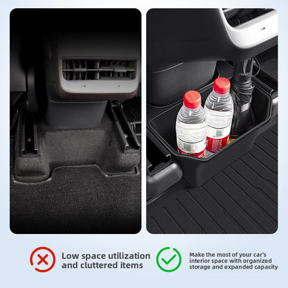 EVKITT Silicone Under Seat Storage Box & Trash Bin for Tesla Model Y 2021-2024 (Premium Silicone, 1-Pack)