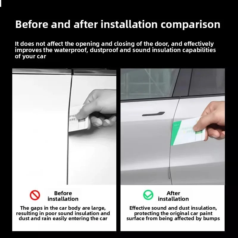 EVKITT Weather Stripping Door Seal Kit Noise Reduction Soundproof Strips for Tesla Model Y (Premium Weatherproof EPDM Rubber, Full Car Complete Set)