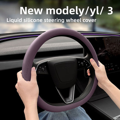 EVKITT Anti-Slip Silicone Steering Wheel Cover for Tesla Model 3 Highland & Model Y Juniper (1-Pack)