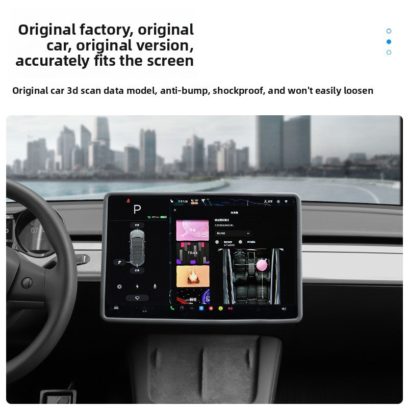 EVKITT Center Console Screen Protector Frame Display Edge Guard Sleeve for Tesla Model Y Model 3 2021-2025 (Premium Shockproof Flexible Silicone, 15.4-Inch 1-Pack)