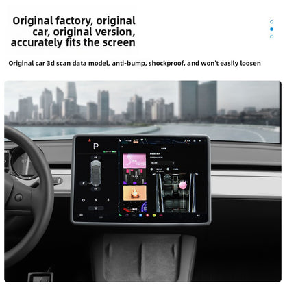 EVKITT Center Console Screen Protector Frame Display Edge Guard Sleeve for Tesla Model Y Model 3 2021-2025 (Premium Shockproof Flexible Silicone, 15.4-Inch 1-Pack)