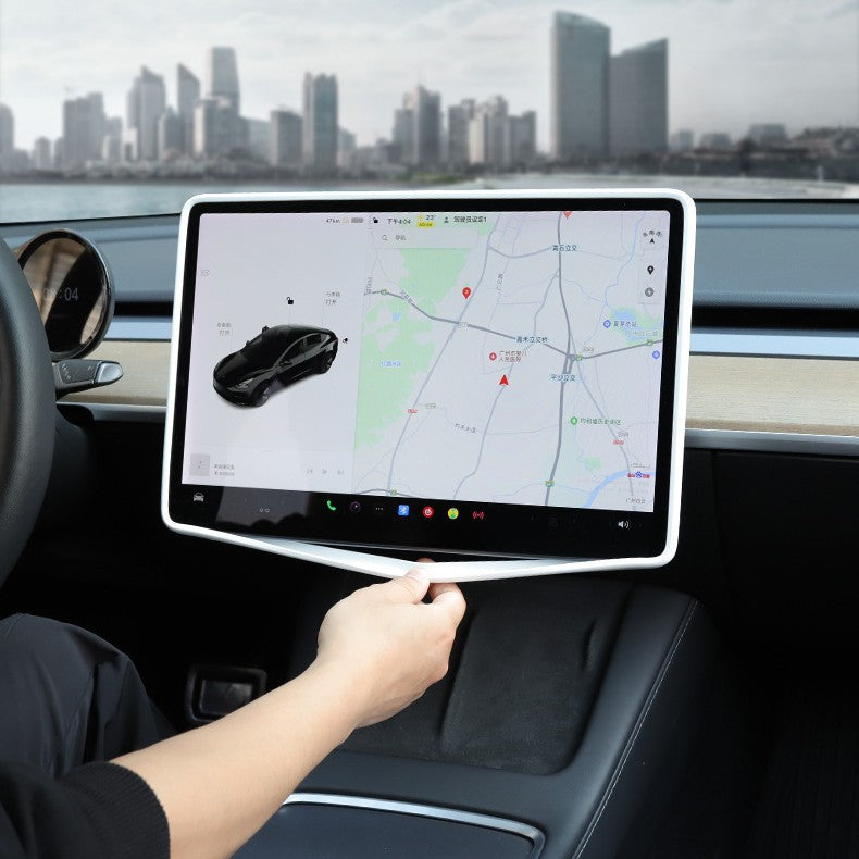 EVKITT Center Console Screen Protector Frame Display Edge Guard Sleeve for Tesla Model Y Model 3 2021-2025 (Premium Shockproof Flexible Silicone, 15.4-Inch 1-Pack)