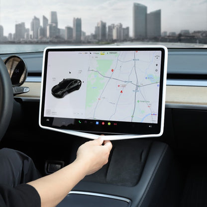 EVKITT Center Console Screen Protector Frame Display Edge Guard Sleeve for Tesla Model Y Model 3 2021-2025 (Premium Shockproof Flexible Silicone, 15.4-Inch 1-Pack)