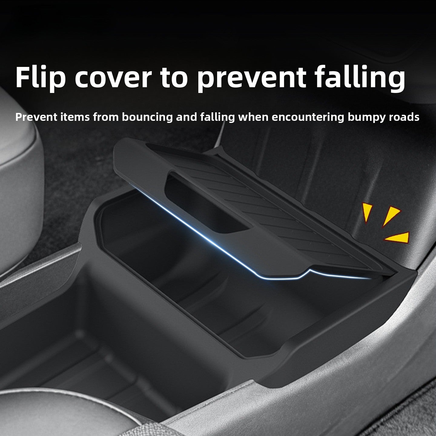 EVKITT TPE Center Console Lower Organizer Box for Tesla Model Y Standard (Premium Odorless TPE, Heavy-Duty Dual-Slot)