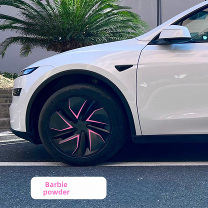 EVKITT 19-Inch Wheel Rim Decal Wrap Vinyl Sticker Aero Wheel Hub Overlay Protect Trim for Tesla Model Y Juniper ( 20PCS 4-Wheel Complete Set)