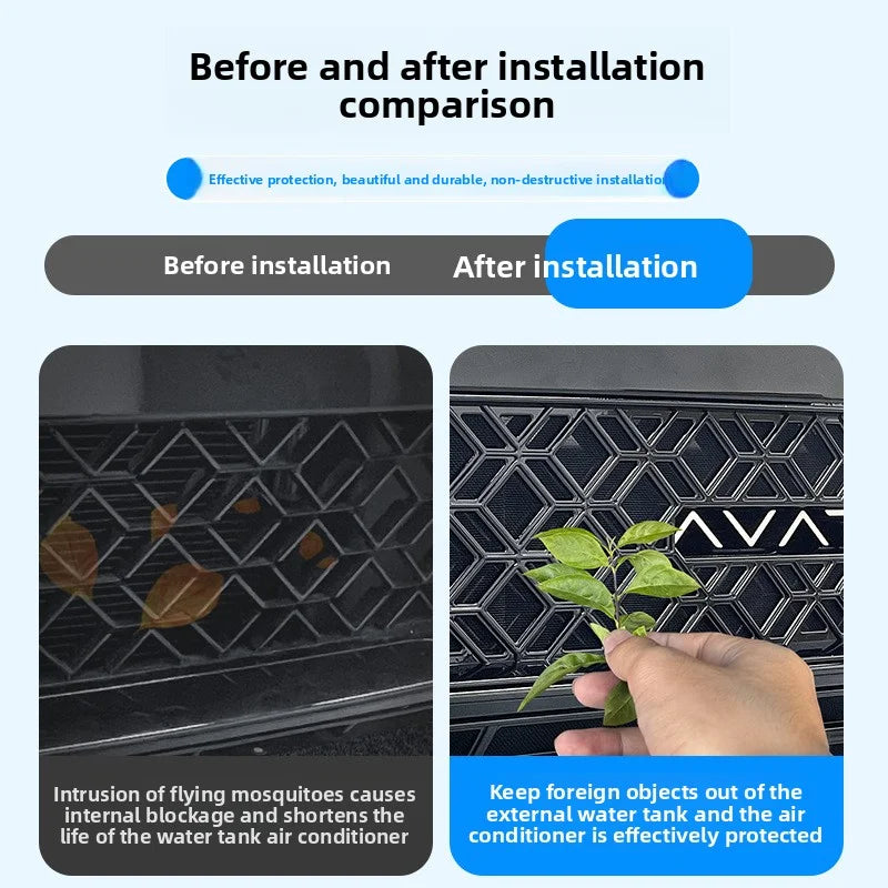 EVKITT for Tesla Model Y Juniper Front Bumper Insect Net Medium Mesh Water Tank Radiator Protective Net ABS Car Protection Accessory