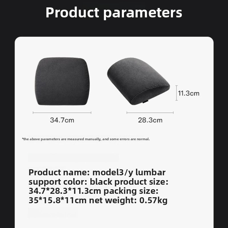 EVKITT Ergonomic Headrest & Lumbar Support Cushion Set for Tesla Model 3 Model Y All-Season