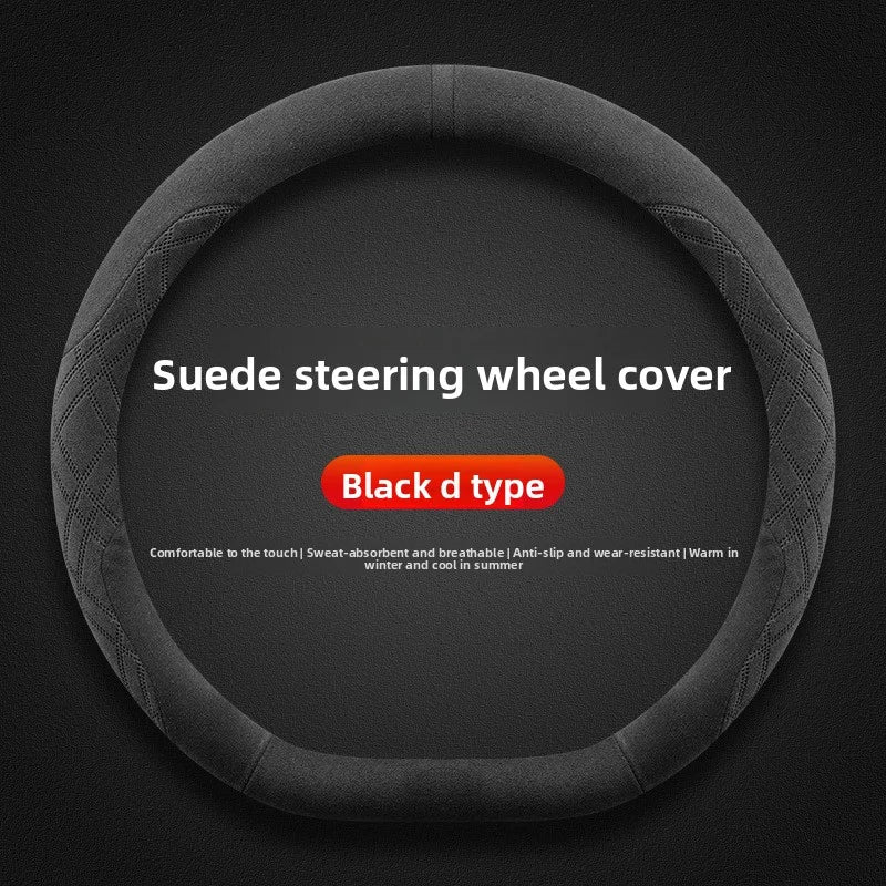 EVKITT Winter Warm Steering Wheel Cover for Tesla Model Y Juniper & Model 3 Highland Premium Plush Anti-Slip Protector (Black)