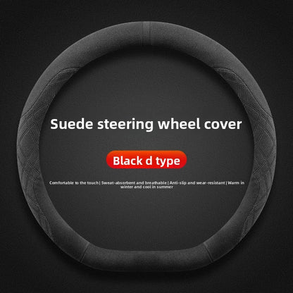 EVKITT Winter Warm Steering Wheel Cover for Tesla Model Y Juniper & Model 3 Highland Premium Plush Anti-Slip Protector (Black)