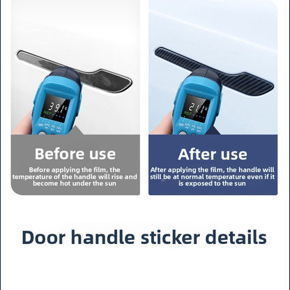 EVKITT Exterior Door Handle Wrap Cover Stickers Anti-Scratch Protector Film for Tesla Model Y Model 3 (Premium 3D Real-Texture Carbon Fiber, Full Set 4-Pack)