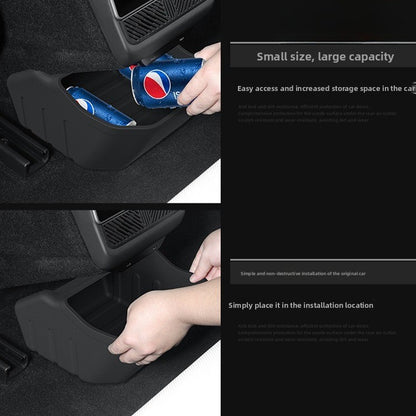 EVKITT Rear Console Storage Box & Trash Bin Organizer Under-Vent Seatback Garbage Caddy for Tesla Model 3 Highland ( 1-Piece Set)